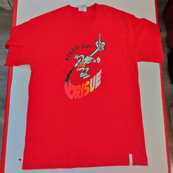 Orisue T-shirt men's size M red with graphic design short sleeve - Picture 1 of 9